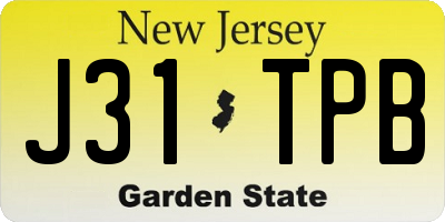 NJ license plate J31TPB