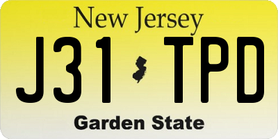 NJ license plate J31TPD