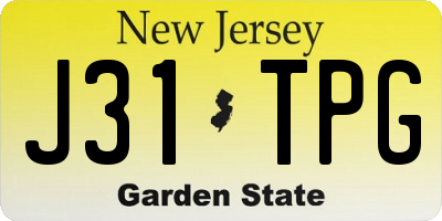 NJ license plate J31TPG