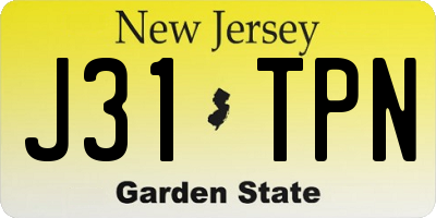 NJ license plate J31TPN