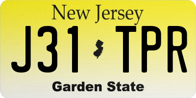 NJ license plate J31TPR