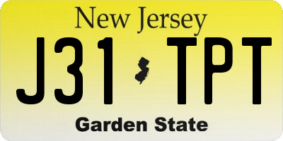 NJ license plate J31TPT