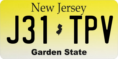 NJ license plate J31TPV