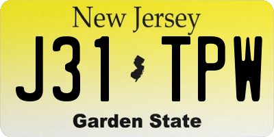 NJ license plate J31TPW