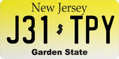 NJ license plate J31TPY
