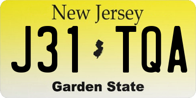 NJ license plate J31TQA