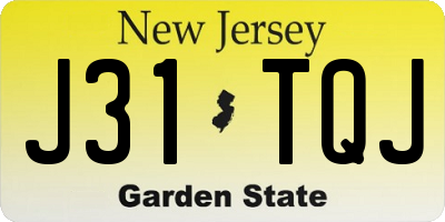 NJ license plate J31TQJ