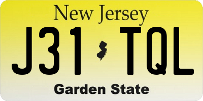 NJ license plate J31TQL