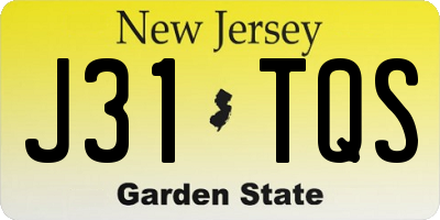 NJ license plate J31TQS