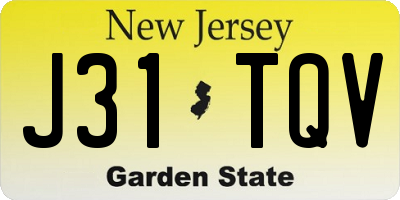 NJ license plate J31TQV
