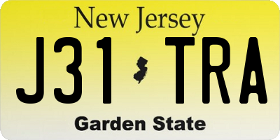 NJ license plate J31TRA