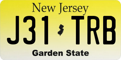 NJ license plate J31TRB