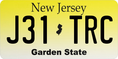 NJ license plate J31TRC