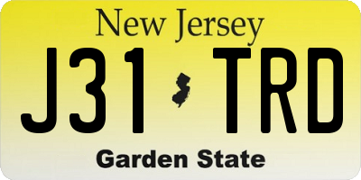 NJ license plate J31TRD