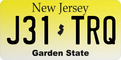 NJ license plate J31TRQ