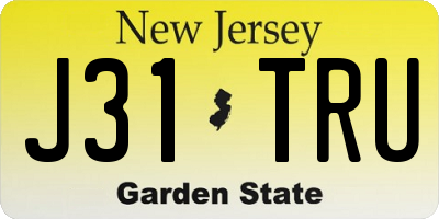 NJ license plate J31TRU