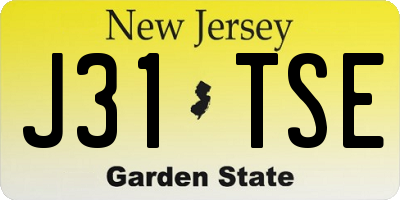 NJ license plate J31TSE