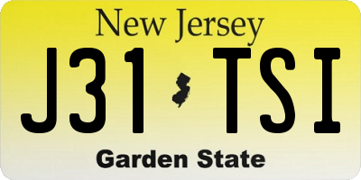 NJ license plate J31TSI