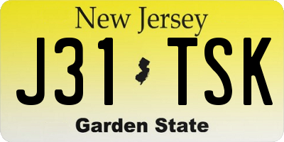 NJ license plate J31TSK