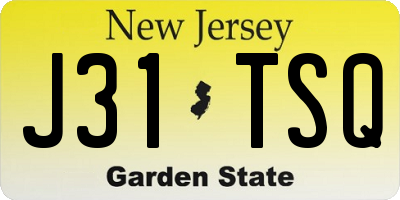 NJ license plate J31TSQ