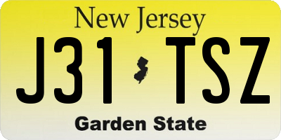 NJ license plate J31TSZ