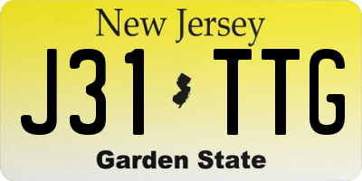 NJ license plate J31TTG