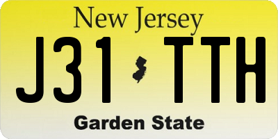 NJ license plate J31TTH