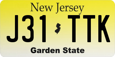 NJ license plate J31TTK