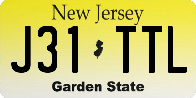 NJ license plate J31TTL