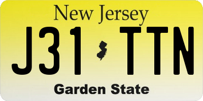 NJ license plate J31TTN