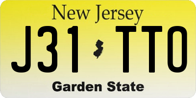 NJ license plate J31TTO