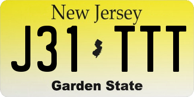 NJ license plate J31TTT