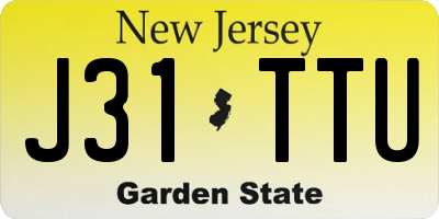 NJ license plate J31TTU