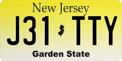 NJ license plate J31TTY