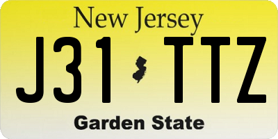 NJ license plate J31TTZ