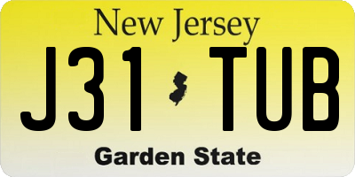 NJ license plate J31TUB