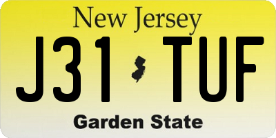 NJ license plate J31TUF