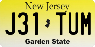 NJ license plate J31TUM