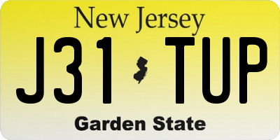 NJ license plate J31TUP