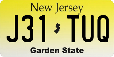 NJ license plate J31TUQ