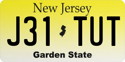 NJ license plate J31TUT