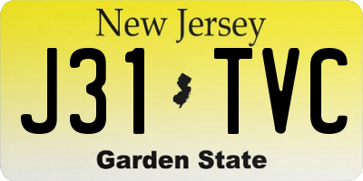 NJ license plate J31TVC