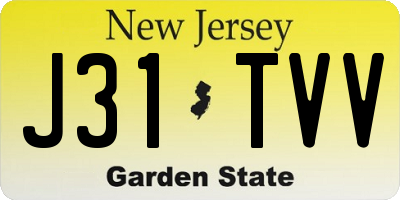 NJ license plate J31TVV