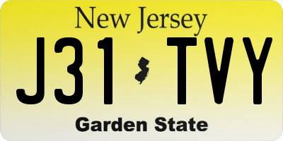 NJ license plate J31TVY
