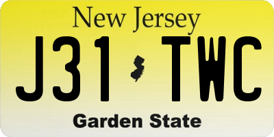 NJ license plate J31TWC