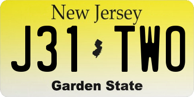 NJ license plate J31TWO