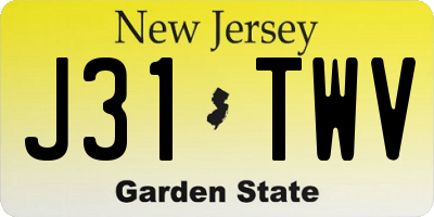 NJ license plate J31TWV