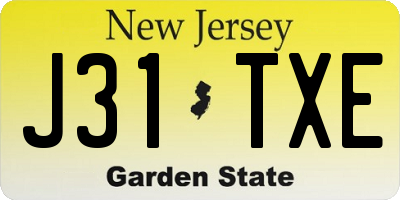 NJ license plate J31TXE