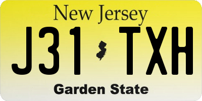 NJ license plate J31TXH