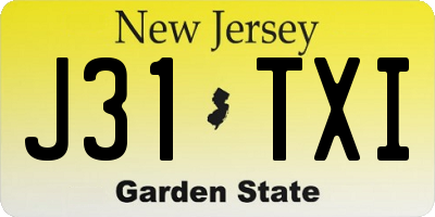 NJ license plate J31TXI